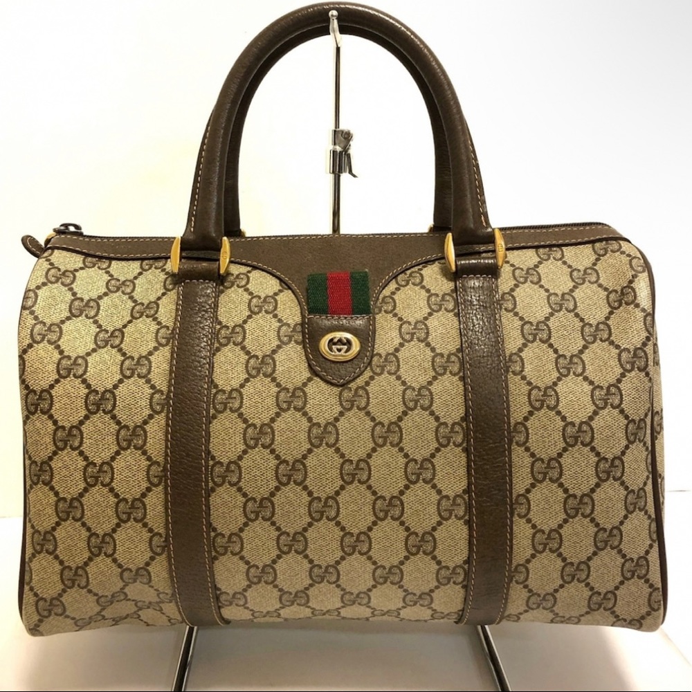 Authentic Vintage Gucci Monogram GG Supreme WebBoston Bag